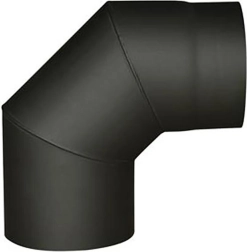 Dūmu līkums 160 mm 90° melns, biezums 1,5 mm