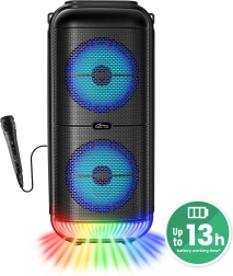 Pārnēsājams Bluetooth skaļrunis MEDIA-TECH Power Audio MT3183 ar karaoke un LED apgaismojumu