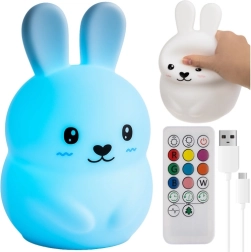 Izoxis bērnu nakts lampiņa LED RGB trusītis ar tālvadības pulti