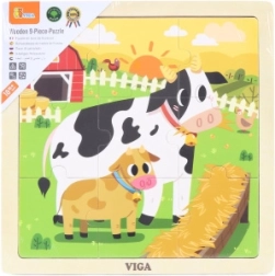 Koka puzle ar gotiņām (9 detaļas)