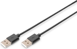 Savienojošs kabelis USB 2.0 USB‑A uz USB‑A, melns, 1 m