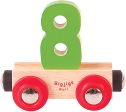 Vagoniņš ar ciparu 8 koka dzelzceļam BIGJIGS RAIL