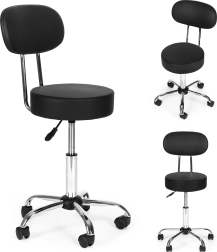 Groza krēsls ar atzveltni, augstumā regulējams, melns MODERNHOME