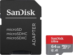 SanDisk Ultra microSDXC 64 GB A1 karte ar adapteri