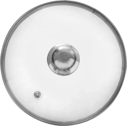 Stikla vāks 22 cm ar nerūsējoša tērauda malu