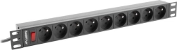Rack PDU barošanas sloksne 19" 1U 16A, 9 FR rozetes, 230 V, kabelis 3 m, melna