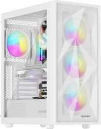 Datora korpuss Genesis Diaxid 605 ARGB, midi tower, USB‑C, balts