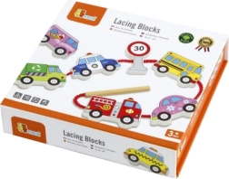 Viga koka savērmšanas transportlīdzekļu Montessori komplekts