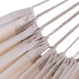 Dārza šūpuļtīkls no izturīga auduma 200 × 80 cm ar siksnām un somu