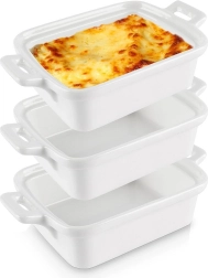 Baltas porcelāna cepamformas 160 ml, komplekts 3 gab.