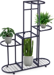 Metāla melns puķu statīvs ar 5 līmeņiem 84,5 cm