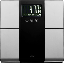 Analītiskie personīgie svari RUHHY ar LCD, BMI mērīšana, 10 profili, celtspēja 225 kg