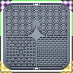 Silikona laizāmā paliktnis suņiem un kaķiem, pretstresa palēninošs, pelēks 20 × 20 cm