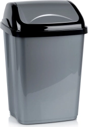 Plastmasas atkritumu spainis ar nolokāmu vāku 26 l, pelēks