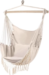 Karājamais brazīliešu krēsls ar spilveniem Gardlov – Bēša