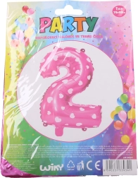 Uzpūšamais balons cipars 1 ar sirsniņām – Rozā