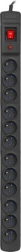 Pārsprieguma aizsargjosla ARMAC M12/16A 19" rackam, 1,5 m, melna (12 kontaktligzdas)