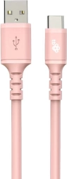 Silicone USB-USB C Cable 1m Pink
