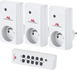 Set of indoor sockets with remote control MACLEAN ENERGY – 3 pcs, programmable