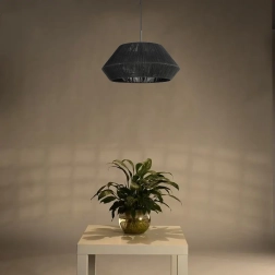 Piekaramā lampa no dabīgā rotanga 50 cm, melna