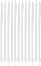 Long white birthday candles for cake 14.5 cm, 12 pcs