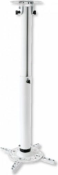 Griestu turētājs projektoram, augstuma regulējams 50–77 cm, slodze 15 kg, balts