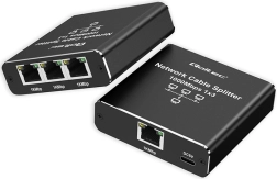Ethernet sadalītājs mini slēdzis 1x3 RJ45 1000 Mb/s USB-C alumīnija