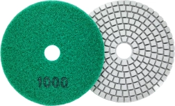 Dimanta pulēšanas disku komplekts 80 mm flīzēm un akmenim, sausai un mitrai apstrādei, ar Velcro stiprinājumu – graudainība 1000, 10 gab.