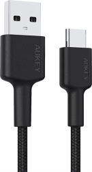 Aukey USB‑C to USB‑A Cable 2 m, 60 W, braided nylon, black