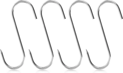Kūpināšanas S veida āķi 15 × 12 cm, nerūsējošais tērauds, 4 gab.