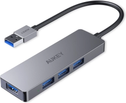 AUKEY īpaši plāns alumīnija USB centrmezgls 4× USB 3.0 (5 Gb/s)