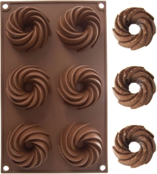 Silikona veidne mini kēksiem, brūna, 28 × 17 × 3 cm