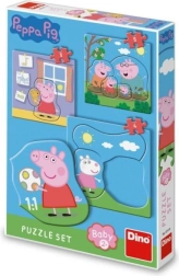 Peppa Pig puzļu komplekts: Ģimene 3–5 gabali mazuļiem