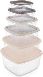 Pārtikas uzglabāšanas kārbu komplekts ar vākiem, 6 gab.