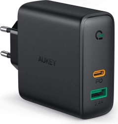 Tīkla lādētājs AUKEY PA-D3 2×USB ar Power Delivery 60 W