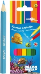 Krāsainie zīmuļi Ocean World, sešstūraini, 6 gab.