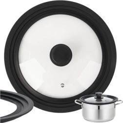 Universāls stikla vāks 3 vienā RUHHY 24/26/28 cm ar silikona malu