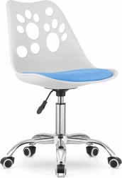 Modern office chair white and blue with chrome base