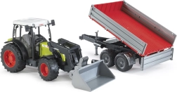 Bruder traktors CLAAS Nectis 267F ar frontālo iekrāvēju un pašizgāzēju piekabi