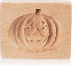 Koka cepumu spiedogs Halloween ķirbis 10 × 8 cm