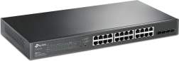 Slēdzis TP-Link JetStream 28 gigabitu PoE+ porti ar 4 SFP