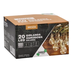 Saules dārza virtene 20 LED siltā baltā 5,8 m IP44