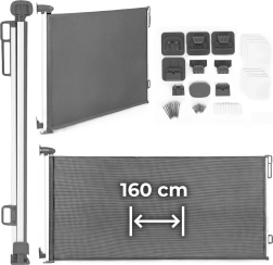 Izvelkams drošības vārtiņš 160 cm kāpnēm un durvīm, pelēks ECOTOYS