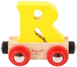 Bigjigs Rail vagoniņš koka vilcienu trasei burts R