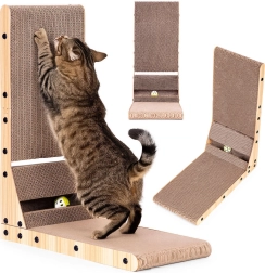 Corner Cardboard Scratcher for Cats with Toy Petsi