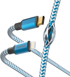 Hama Reflected uzlādes un datu kabelis USB‑C – Lightning 1,5 m, zils