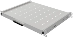 Sliding shelf for 19" rack 1U, 350 mm, gray