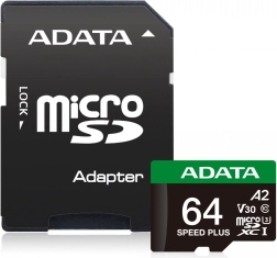 MicroSD atmiņas karte Speed Plus 64GB UHS1 U3 V30 A2 160/140 MB/s