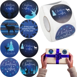 Ziemassvētku uzlīmes ruļļos, 500 gab.