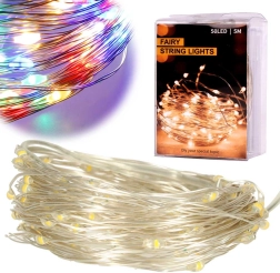 Ziemassvētku LED stieplītes gaismas virtene 10 m, 100 LED – Multicolor